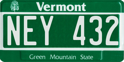 VT license plate NEY432