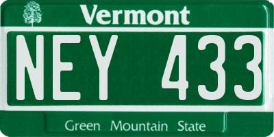 VT license plate NEY433