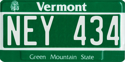 VT license plate NEY434