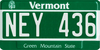 VT license plate NEY436