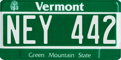 VT license plate NEY442