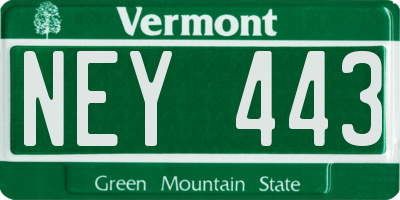 VT license plate NEY443