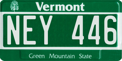 VT license plate NEY446