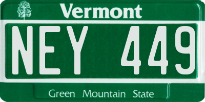 VT license plate NEY449