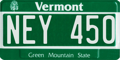 VT license plate NEY450