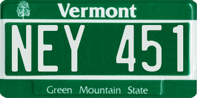 VT license plate NEY451