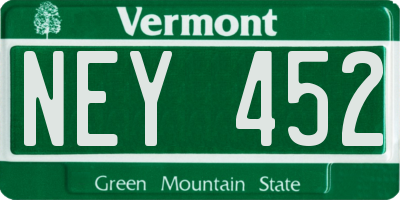 VT license plate NEY452