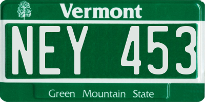 VT license plate NEY453