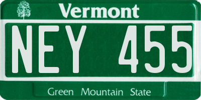 VT license plate NEY455