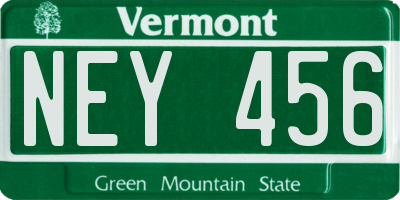 VT license plate NEY456