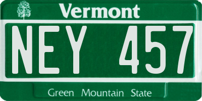 VT license plate NEY457