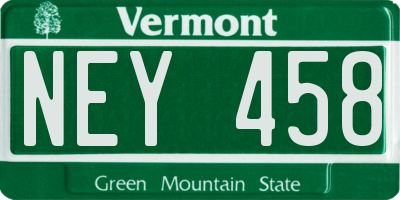 VT license plate NEY458