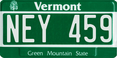 VT license plate NEY459