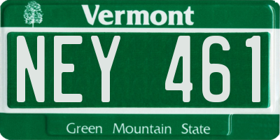 VT license plate NEY461