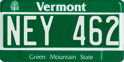 VT license plate NEY462