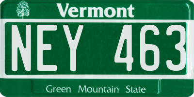 VT license plate NEY463