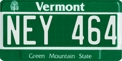 VT license plate NEY464