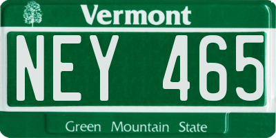 VT license plate NEY465
