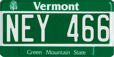 VT license plate NEY466
