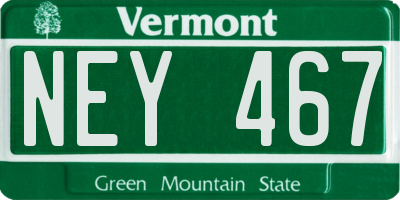 VT license plate NEY467