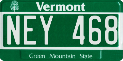 VT license plate NEY468