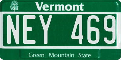VT license plate NEY469