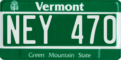 VT license plate NEY470