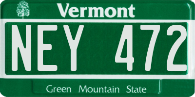 VT license plate NEY472