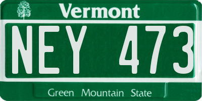 VT license plate NEY473