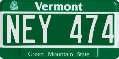 VT license plate NEY474
