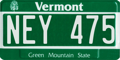 VT license plate NEY475