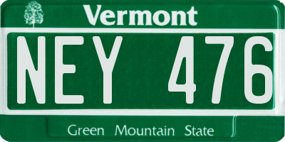 VT license plate NEY476
