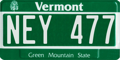 VT license plate NEY477