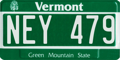 VT license plate NEY479