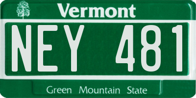 VT license plate NEY481