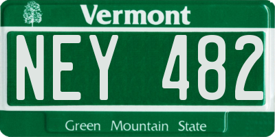 VT license plate NEY482