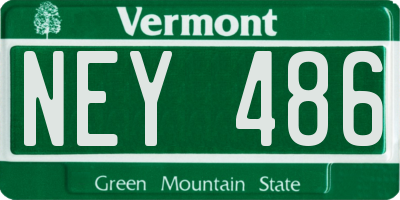 VT license plate NEY486