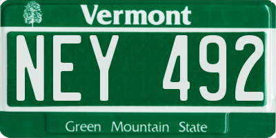 VT license plate NEY492