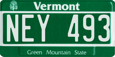 VT license plate NEY493