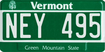 VT license plate NEY495