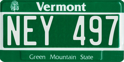 VT license plate NEY497