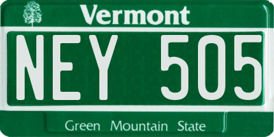VT license plate NEY505