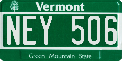 VT license plate NEY506