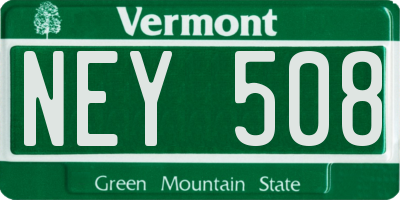 VT license plate NEY508