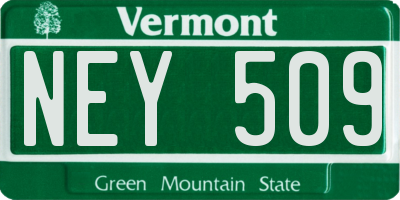 VT license plate NEY509