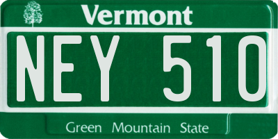 VT license plate NEY510