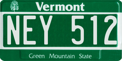 VT license plate NEY512