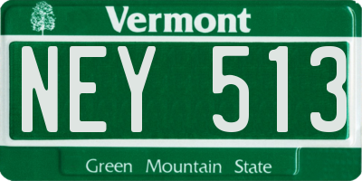 VT license plate NEY513