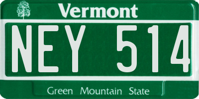 VT license plate NEY514