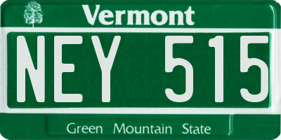VT license plate NEY515